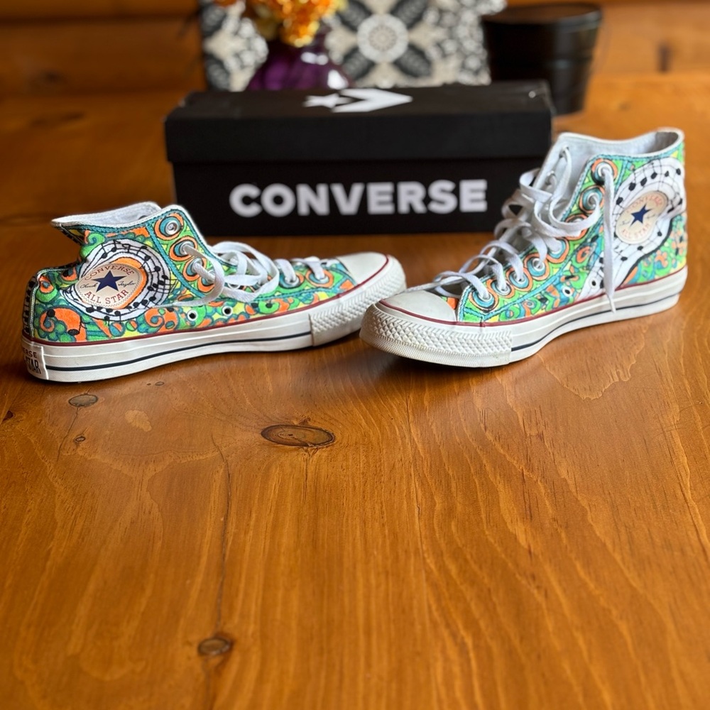 Converse High-Tops with Vibrant Paisley Pattern